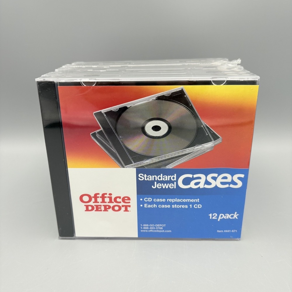 Office Depot Standard CD Jewel Cases 12 Pack New Sealed